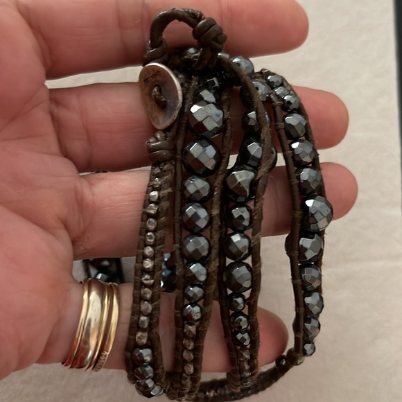 CHAN LUU LEATHER WRAP MINERAL STONE BRACELET - Picture 2 of 6